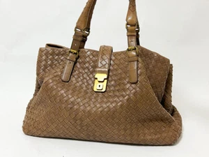 ●Bottega Veneta Intrecciato Roma Bag Tote Brown 171265 - Picture 1 of 10