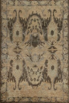 Alfombra geométrica contemporánea marroquí oriental 5x8 alfombra de vestíbulo anudada a mano Foto 1 de 4