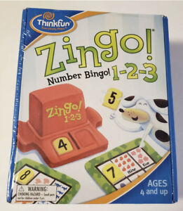 ThinkFun Zingo 1-2-3 Number Bingo Game for Age 4 and Up Brand New 