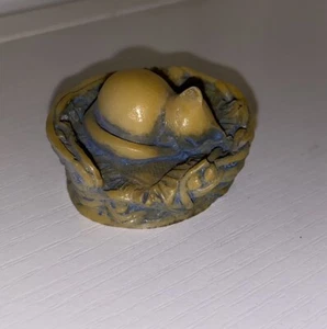 Georgia Marble Cats In Basket Kittens Figurine Blue 1.5” Small - Picture 1 of 6