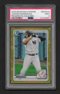 Jasson Dominguez 2020 Bowman Chrome Gold Refractor 42/50 #BCP243 PSA 9 - Picture 1 of 2