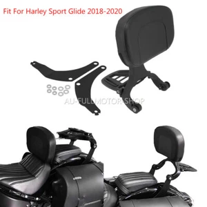 Black Multi-Purpose Driver Passenger Backrest Fit For Harley Sport Glide 18-20 - Picture 1 of 9