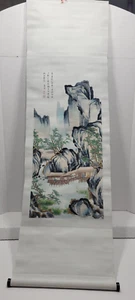 Chinese Silk Scroll Painting Hand painted watercolor landscape - Picture 1 of 4