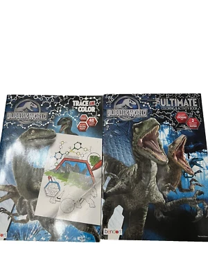 Lot of 2 JURASSIC WORLD Trace and Color /w Stickers & Ultimate coloring book - Image 1 of 4
