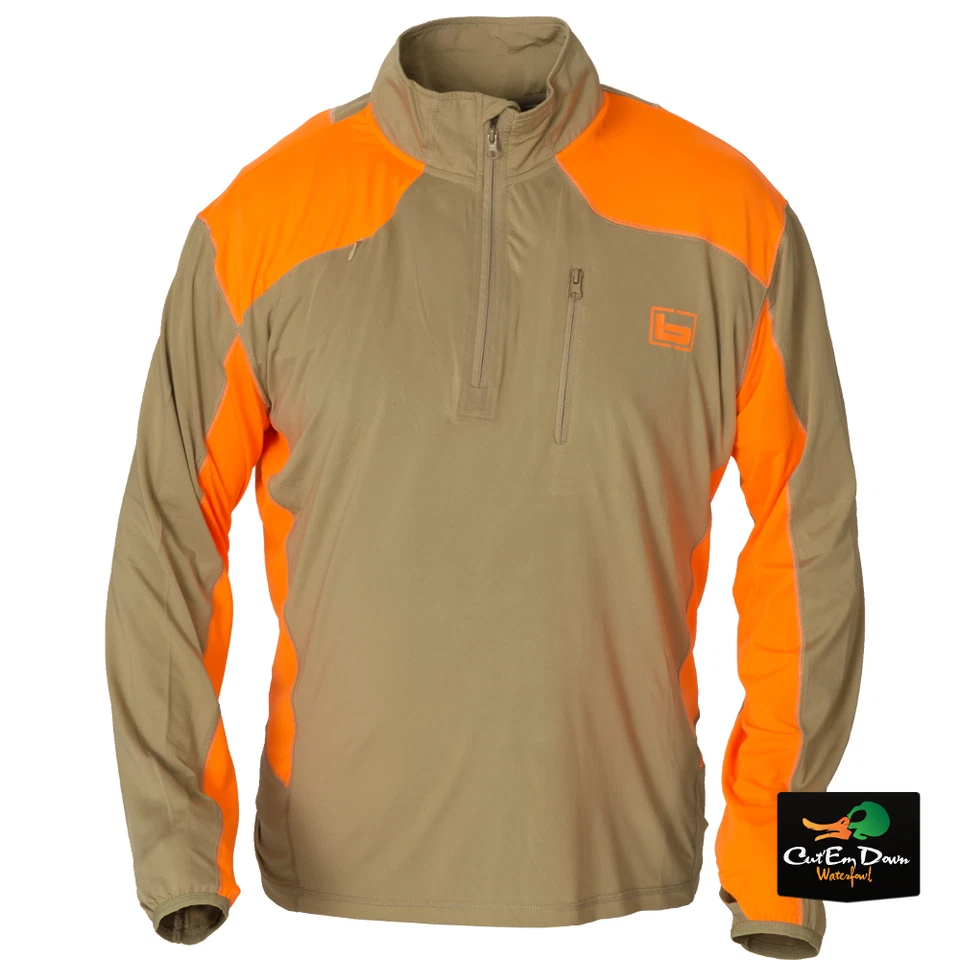 NEW BANDED GEAR UPLAND TECH STALKER QUARTER 1/4 ZIP BLAZE LONG SLEEVE PULLOVER - Image 1 of 1