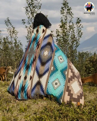 HANDMADE ALPACA BLANKET (Blue Pansy) FREE SHIPPING IN USA - Image 1 of 4