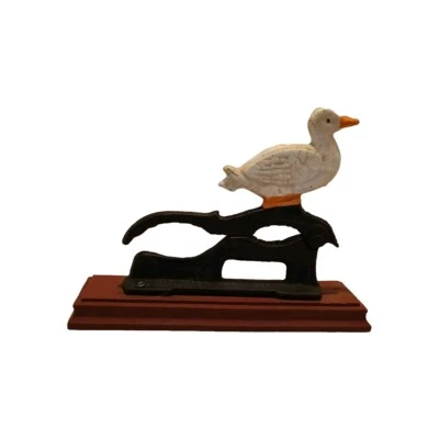 Vintage Duck Cast Iron Nut Cracker Nutcracker Wood Base Country Home - Image 1 of 4