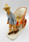 Vintage Erphila Germany Porcelain "Asian Man Pulling Rickshaw Cart" Planter
