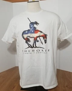 Cherokee North Carolina Patriotic T Shirt Short Sleeve Gildan XL Horse Men's  - Picture 1 of 14