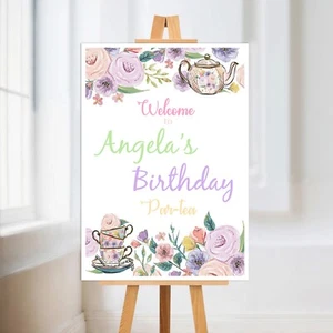 IMPRESIÓN DE CARTEL DE BIENVENIDA DE FELIZ CUMPLEAÑOS PERSONALIZADO PARA NIÑAS - Imagen 1 de 2