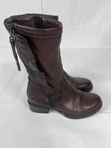 Stivali BATA 36 7 marroni zip a scatto vera pelle alti equitazione cerniera media - Foto 1 di 18