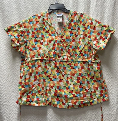 Landau Empire Tunic Multicolored Size XL Patterned Scrub Top Style 8216 - Image 1 of 4