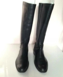 A.N.A 023-7714 Womens Riding Leather 8 M Black 16" Knee Boot Zipper - Picture 1 of 5