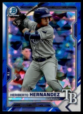 2021 Bowman Chrome Sapphire Heriberto Hernandez A164 Tampa Bay Rays #BDC-100 - Image 1 of 2