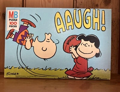 Vintage Peanuts Charlie Brown Lucy Football Puzzle 100 pc Sealed New Rare HTF - Image 1 of 4