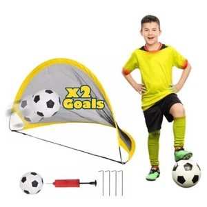 Football Soccer 2 Goal Net Foldable Portable Outdoor Carry Net Sports Training - Picture 1 of 6