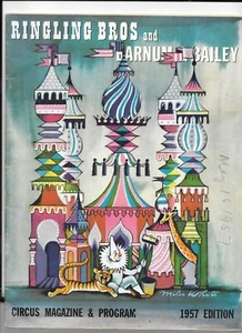 Vintage CIRCUS Magazine Program RINGLING BROS & BARNUM & BAILEY 1957 clowns - Imagen 1 de 1