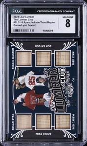 2024 DON BAYLOR/FRED LYNN/MIKE TROUT/NOLAN RYAN/REGGIE JACKSON/ROD CAREW CGC 8 - Picture 1 of 2