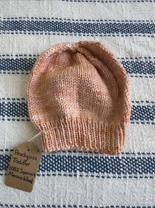 Pfirsich Kleinkind Mütze Merinowolle waschbar Superwash 2T 3t orange - Bild 1 von 3