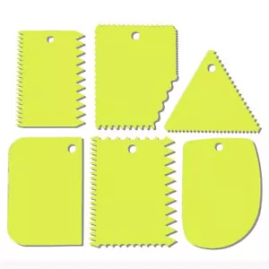 Cake Scraper Set Green Plastic Cake Smoother Icing & Dough Polisher 3PCS - Picture 1 of 7