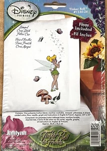 DISNEY Fairies TINKER BELL Stamped Pillowcase Cross Stitch Kit 20x30" #113524 - Picture 1 of 6