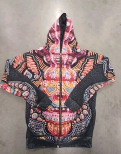 Sudadera con Capucha Grassroots California x Ben Ridgway Reversible Arte Psicodélico Talla Grande - Imagen 1 de 15