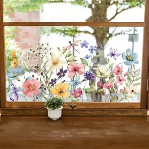 Fensterbild Selbsthaftend Blumen Glas Aufkleber Fenstersticker Fensterdeko Küche - Bild 1 von 6