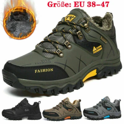 MARKENLOS Herren Winterschuhe Gefütterte Winterstiefel Wasserdichte Trekking Wanderschuhe