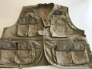 VEST NEW MASTER SPORTSMAN HUNTING/ FISHING LT BR SZ L 14 POCKETS UNI SEX - Picture 1 of 7