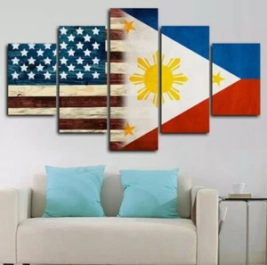 American Philippine Flag Canvas Prints Painting Wall Art Home Decor Picture 5PCS - Picture 1 of 1