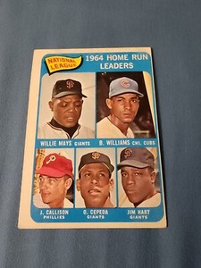 1965 Topps NL HR Leaders #4 Willie Mays Billy Williams Orlando Cepeda Hart