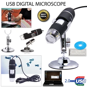 New 500X USB Microscope Endoscope 8LED Digital Magnifier Camera Black UK Stock - Picture 1 of 12