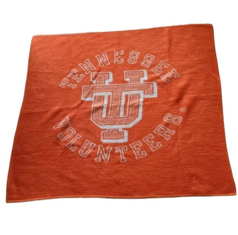 Vols Vintage Biederlack Tennessee Volunteers Stadium Blanket Orange White 56x50 Cover