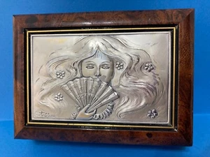 CASTELLANI: SCHMUCKSCHATULLE AUS SILBER-HOLZ 925 SILVER ACCA VINTAGE. - Bild 1 von 13