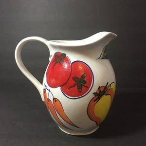 Jarra con patrón vegetal La Ceramica VBC pintada a mano hecha en Italia #6770 - Imagen 1 de 7