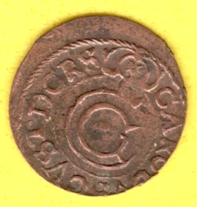 Riga Schilling ca 1663 Carl X Gustav "12" Suceava Rumania Moldavia 767 - Imagen 1 de 2