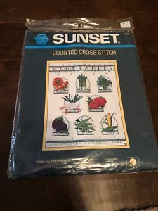 Nuevo en paquete Kit de punto de cruz al atardecer verduras favoritos cocina comedor - Imagen 1 de 3