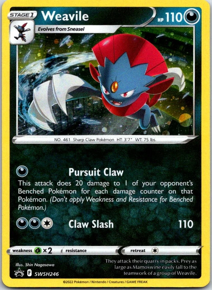 Pokemon Card SWSH246 Weavile (Cosmos Holo) Sword & Shield Promo Cards - Image 1 of 1