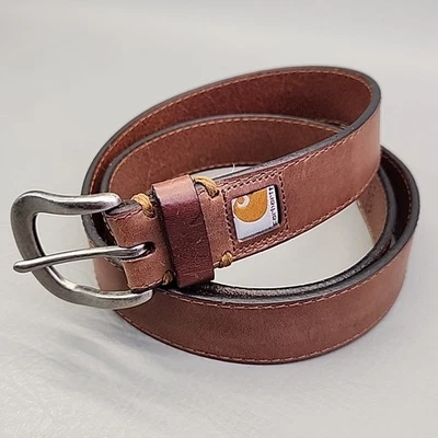 Carhartt Belt Mens Brown Genuine Cowhide Leather M 34 - Image 1 of 4