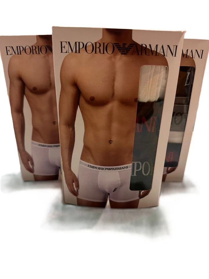 Paquete de 3 calzoncillos boxer para hombre Emporio Armani algodón elástico M,L,XL,XXL Foto 1 de 4