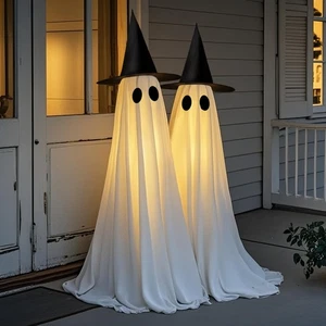 2 Packungen Halloween Dekorationen Outdoor, 5 Fuß USB Powered Ghost Decor Kit mit... - Bild 1 von 8