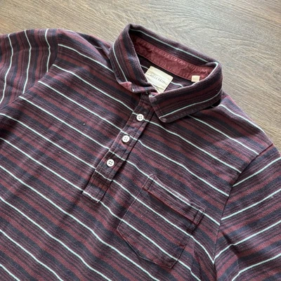 Polo Billy Reid Granate Rojo Rayas Talla L Preppy Informal Oficina **LEER* Foto 1 de 4
