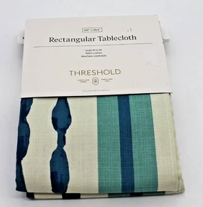 Tablecloth Blue Striped - Threshold™ NEW 60" x 104" 100% Cotton Machine Wash - Picture 1 of 5