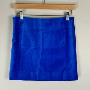 Frame Women's Royal Blue Velvet Mini Skirt Size 0 NWOT Stretch Stunning Chic - Picture 1 of 10