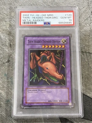 2002 Yu-Gi-Oh Twin Headed Thunder Dragon PSA Gem Mint 10 Metal Raiders MRD-120 - Image 1 of 2