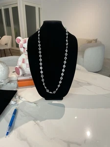 Art Deco Halskette Sterlingsilber Rundschliff Klar Strass Vintage Schmuck - Bild 1 von 9