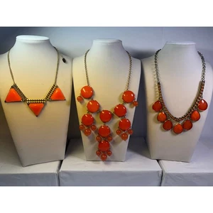 Lote de 3 collares de esmalte bling floral con babero naranja llamativo - Imagen 1 de 12