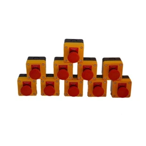 Generic Plastic E-Stop Set of 10 - Emergency Red Button Stop x 10 - Picture 1 of 11