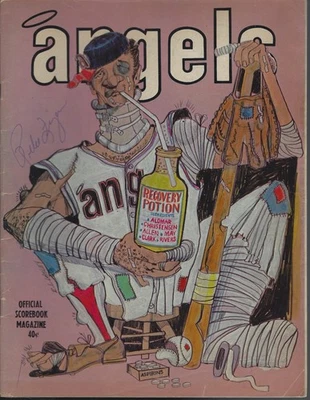 1971 Oakland A's @ California Angels Program/Scorecard Signed Rollie Fingers HOF - Image 1 of 4