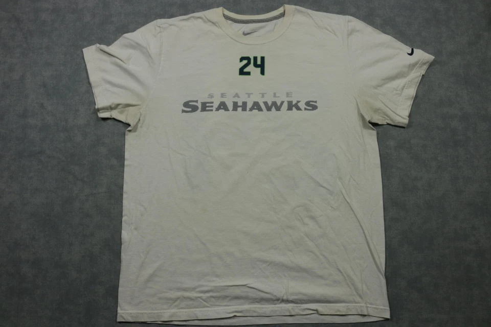 Camiseta Seattle Seahawks Para Hombres XL Blanca NFL Fútbol Marshawn Lynch 24 Camiseta Nike Foto 1 de 4